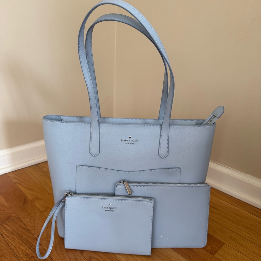 Kate Spade Blue Tote Bag Set